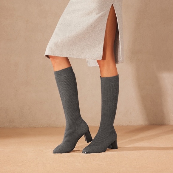 VIVAIA Boots Knee High Water Repellent Wool (Tessa Pro) 38.5 / 7.5 Gray - Picture 2 of 14